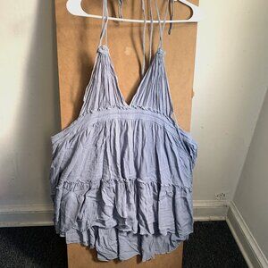 Boho Lavender Ruffle Mini Dress – Flowy & Lightweight